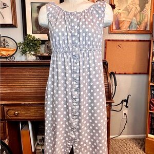 Baby Be Mine Maternity Nursing Dress Gray Button Front Tie waist S/M